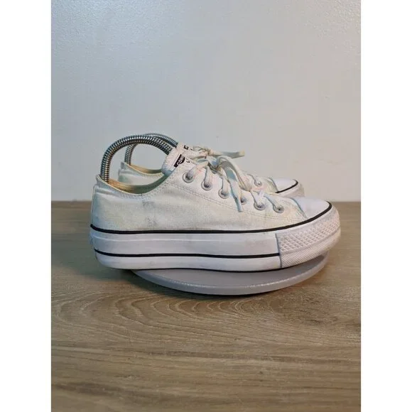 Converse Chuck Taylor AS Lift Low Top Shoe Sneaker Womens Size 8 White 560251C - Picture 7 of 10